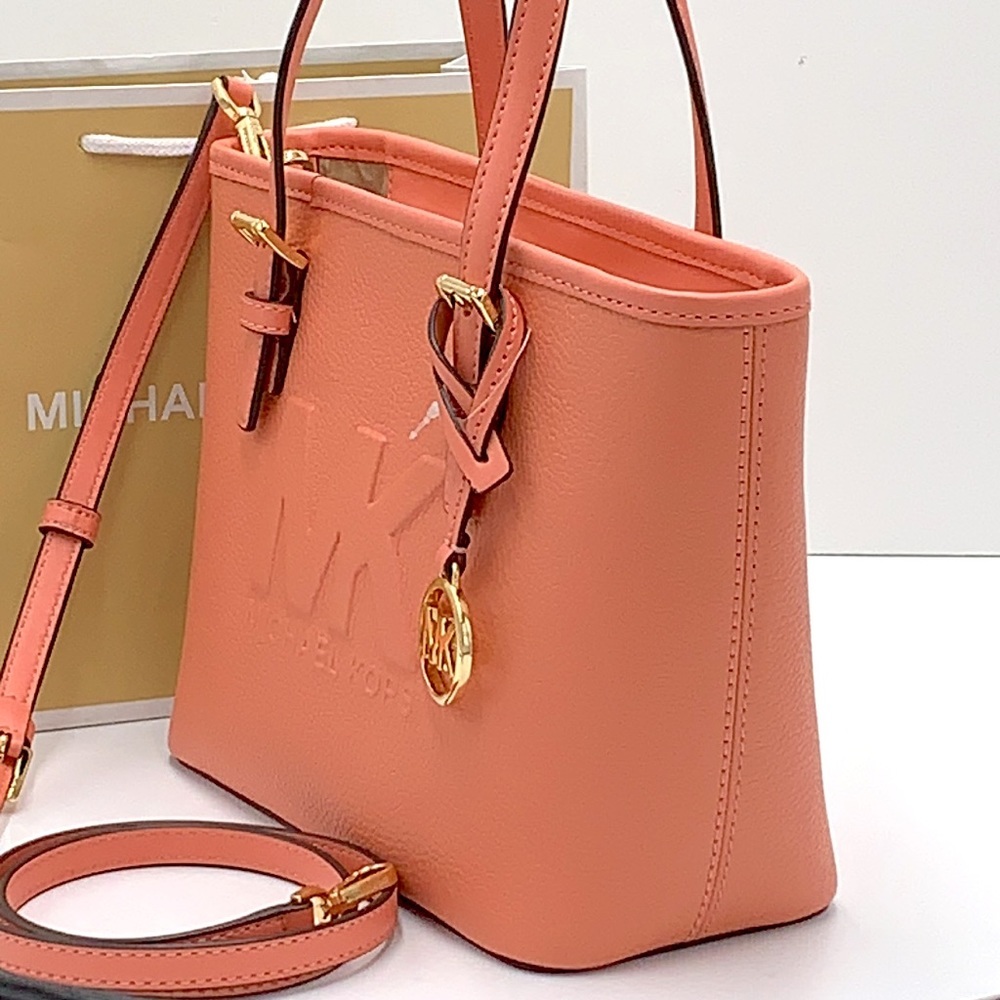 MICHAEL KORS XSMALL CARRYALL CONVERTIBLE TOP ZIP TOTE SHERBERT COLOR - Picture 3 of 16